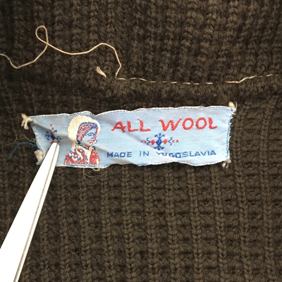 Vintage 1970s Wool Suede Cardigan brown tan - Picture 12 of 16